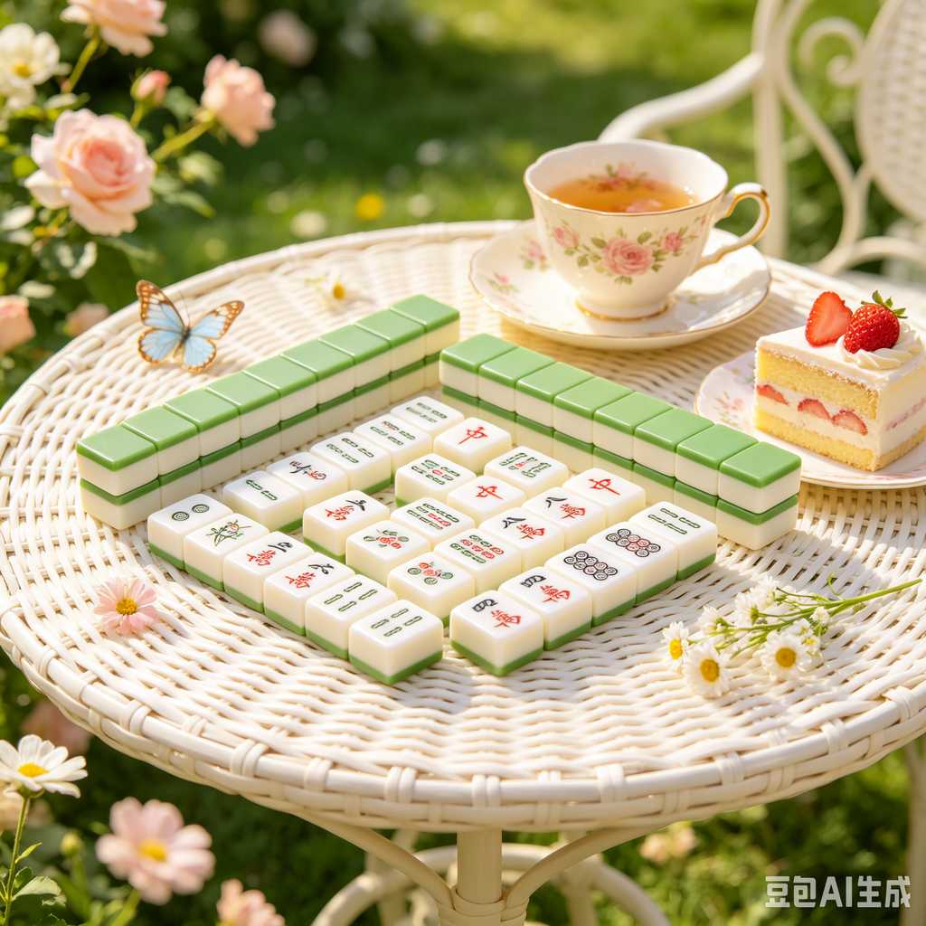carved pattern mahjong set
